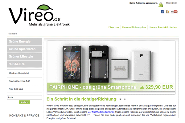 Umweltfreundlicher Onlineshop vertreibt als einziger deutschlandweit das nachhaltig produzierte „Fairphone“